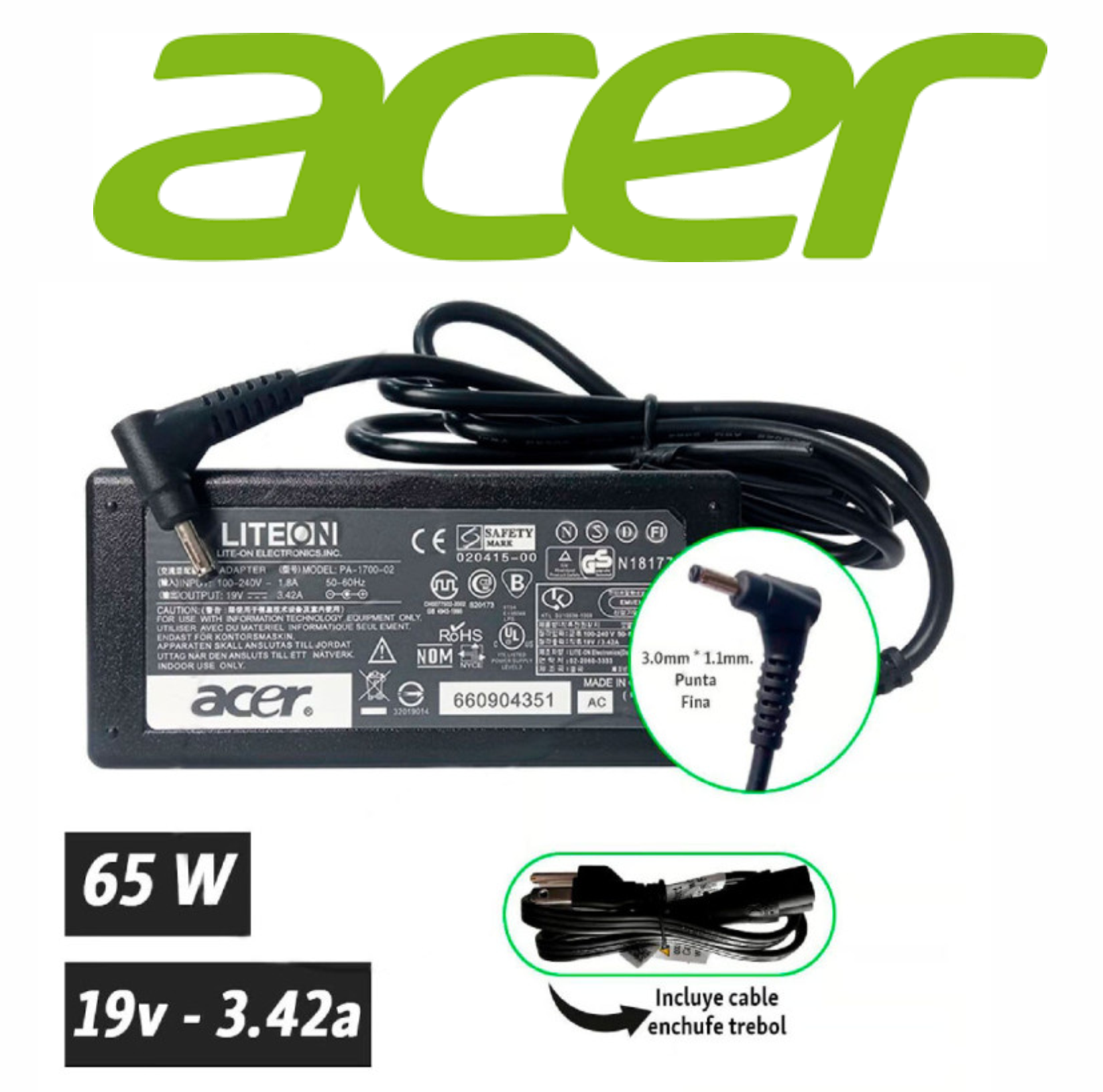 cargador acer